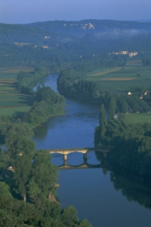 Domme Prints: River Dordogne from Domme, Dordogne, Aquitaine, France, Europe