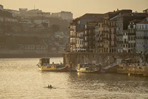 Porto District Prints: River Douro at sunset, Porto, Porto District, Norte, Portugal, Europe