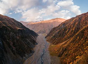 Kazbegi Prints: The river going through Artkhmo Valley, Kazbegi, Georgia (Sakartvelo), Central Asia, Asia