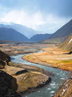 Kazbegi Prints: River going through Truso Valley, Kazbegi, Georgia (Sakartvelo), Central Asia, Asia