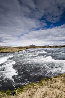 Myvatn Prints: River Laxa flowing out of Lake Myvatn, Skutustaoir near Reykjahlid, Iceland