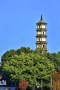 Jiujiang Prints: River Locking Tower Pagoda (Suojiang Pagoda), Jiujiang City, Jiangxi Province, China