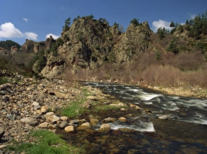 Loire Prints: The River Loire near Arlempdes, Haute Loire, in the Auvergne, France, Europe