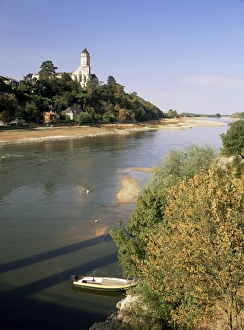 Loire Prints: River Loire and St. Florent Le Veille, western Loire, Pays de la Loire, France, Europe