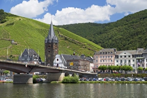 River Moselle Prints: River Moselle and St Michaels Church, Bernkastel-Kues, Rhineland-Palatinate, Germany