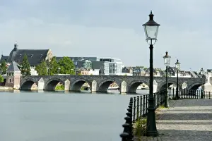 Limburg Prints: River Ms and Saint Servatius Bridge seen from the Stenenwall (Stone Wall)