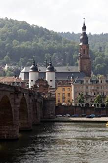 Heidelberg Prints: River Neckar, Old Bridge, Old Town, Heidelberg, Baden-Wurttemberg, Germany, Europe
