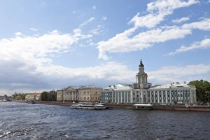 St Petersburg Prints: The River Neva and Kunstkammer building, St. Petersburg, Russia, Europe