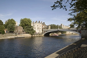 York Prints: River Ouse with Lendal Bridge and Lendal Tower beyond, York, Yorkshire