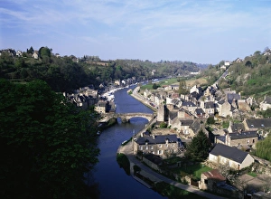 Brittany Prints: River Rance, Le Port, Dinan, Cotes d Amor, Brittany, France, Europe