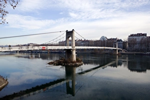 Rhone River Prints: The River Rhone, Lyon, Rhone-Alpes, France, Europe