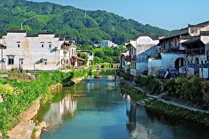Footpaths Prints: River running through Chengkan Ancient Village, Huangshan City, Anhui, China