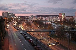 Saarland Prints: River Saar and city, Saarbrucken, Saarland, Germany, Europe