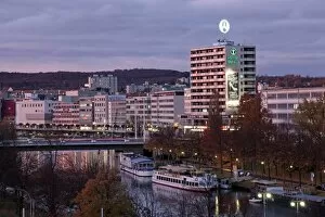 Images Dated 4th November 2010: River Saar and city, Saarbrucken, Saarland, Germany, Europe