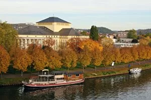 Images Dated 29th October 2010: River Saar and Saarland State Theatre, Saarbrucken, Saarland, Germany, Europe