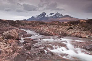 Moody Sky Gallery: The River Sligachan and the Cuillin Hills, Isle of Skye, Inner Hebrides, Scotland, United Kingdom