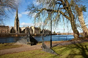Railing Gallery: Across the River Tay from Norrie Miller Park, Perth, Perth and Kinross, Scotland