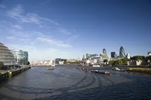 Tower Bridge Collection: The River Thames, South Bank and City Hall on left, City of London on right
