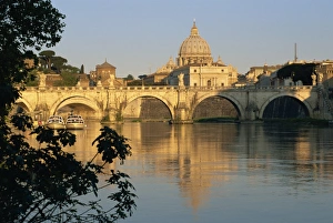 River Tiber Prints: River Tiber and Ponte Sant Angelo, St
