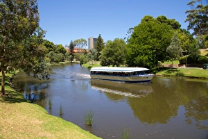 River Bank Prints: River Torrens and Popeye boat, Adelaide, South Australia, Oceania