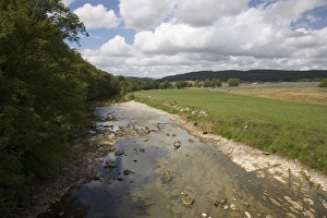 North Yorkshire Prints: River Wharfe at Grassington village, looking north, Yorkshire Dales National Park