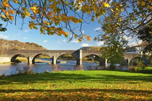 Autumn Gallery: River Wye and Bridge, Builth Wells, Powys, Wales, United Kingdom, Europe