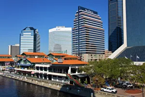 Florida Prints: Riverfront and The Jacksonville Landing, Jacksonville, Florida, United States of America