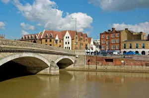 Kent Prints: Riverside cityscape, Maidstone, Kent, England, United Kingdom, Europe