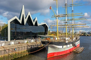 Docked Prints: Riverside Museum, The Glenlee Tall Ship, River Clyde, Glasgow, Scotland, United Kingdom