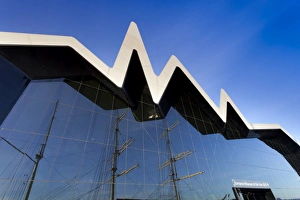 Glass Prints: Riverside Museum, River Clyde, Glasgow, Scotland, United Kingdom, Europe