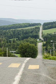 Absence Prints: Empty road, Auclair, Quebec Province, Canada, North America