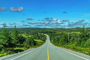 Wind Power Prints: Road through the Avalon Wilderness, Newfoundland, Canada, North America