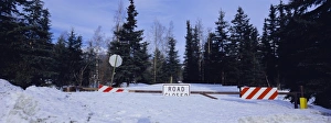 Deep Prints: Road closed sign and deep snow
