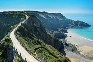 Connection Gallery: Road connecting the narrow isthmus of Greater and Little Sark, Channel Islands, United Kingdom