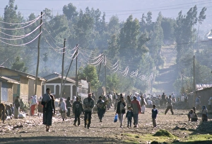 Southern Highlands Prints: Back road in Goba, Southern Highlands, Ethiopia, Africa