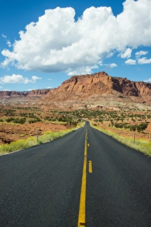 Freeways Prints: Road leading through the Capitol Reef National Park