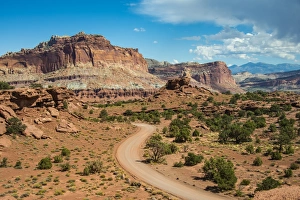 Road leading through the Capitol Reef National Park, Utah, United States of America, North America