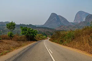 Angola Prints: Road leading to the giant granite boulders of Conda