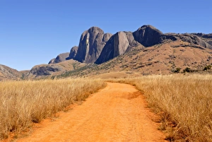 Images Dated 23rd August 2007: Road leading to granite rocks in the Andringitra National Park, Madagascar, Africa