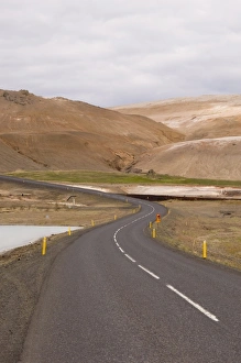 Rural Roads Prints: Road near Lake Myvatn, Reykjahlid, Iceland, Polar Regions