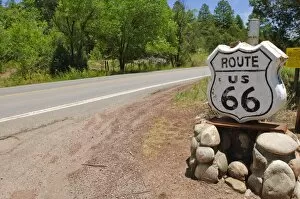Images Dated 10th July 2008: Road sign along historic Route 66, New Mexico, United States of America, North America
