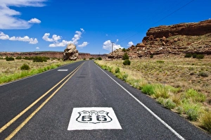 Images Dated 15th July 2008: Road sign along historic Route 66, New Mexico, United States of America, North America