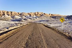 Road through the Valle de la Luna (Valley of the Moon), Atacama Desert