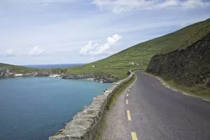 Roadway along picturesque coastline in the Dingle Peninsula, County Kerry