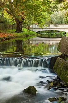 Waterfall Prints: Roath Park, Cardiff, Wales, United Kingdom, Europe