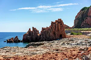 Sardinia Prints: Rocce Rosse (Red Rocks) landscape of Arbatax, Sardinia, Italy, Mediterranean, Europe