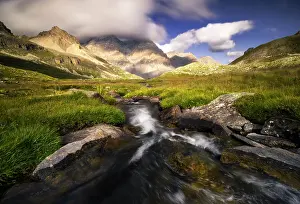 Mountainous Prints: Roche Bernaude and Roche Pompee during sunset in summer
