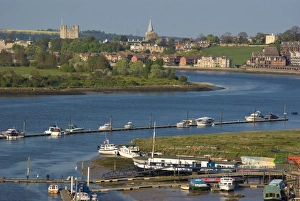 Rochester viewed from the Medway, Rochester, Kent, England, United Kingdom, Europe