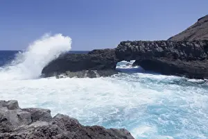 El Hierro Prints: Rock arch, Charco Manso Bay, Punta Norte near Echedo, UNESCO biosphere reserve, El Hierro