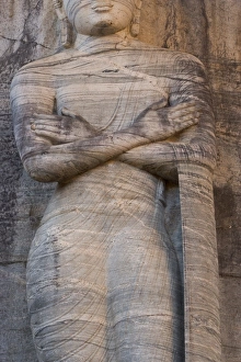 Rock carved granite image of the 7m tall standing Buddha